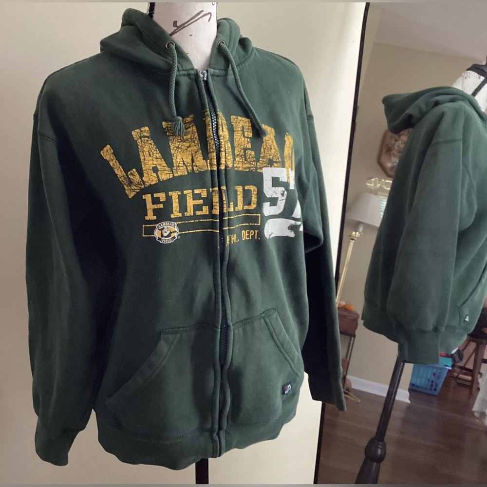Green Bay Packers Full Zip Hoodie Throwback Lambeau Field ‘57